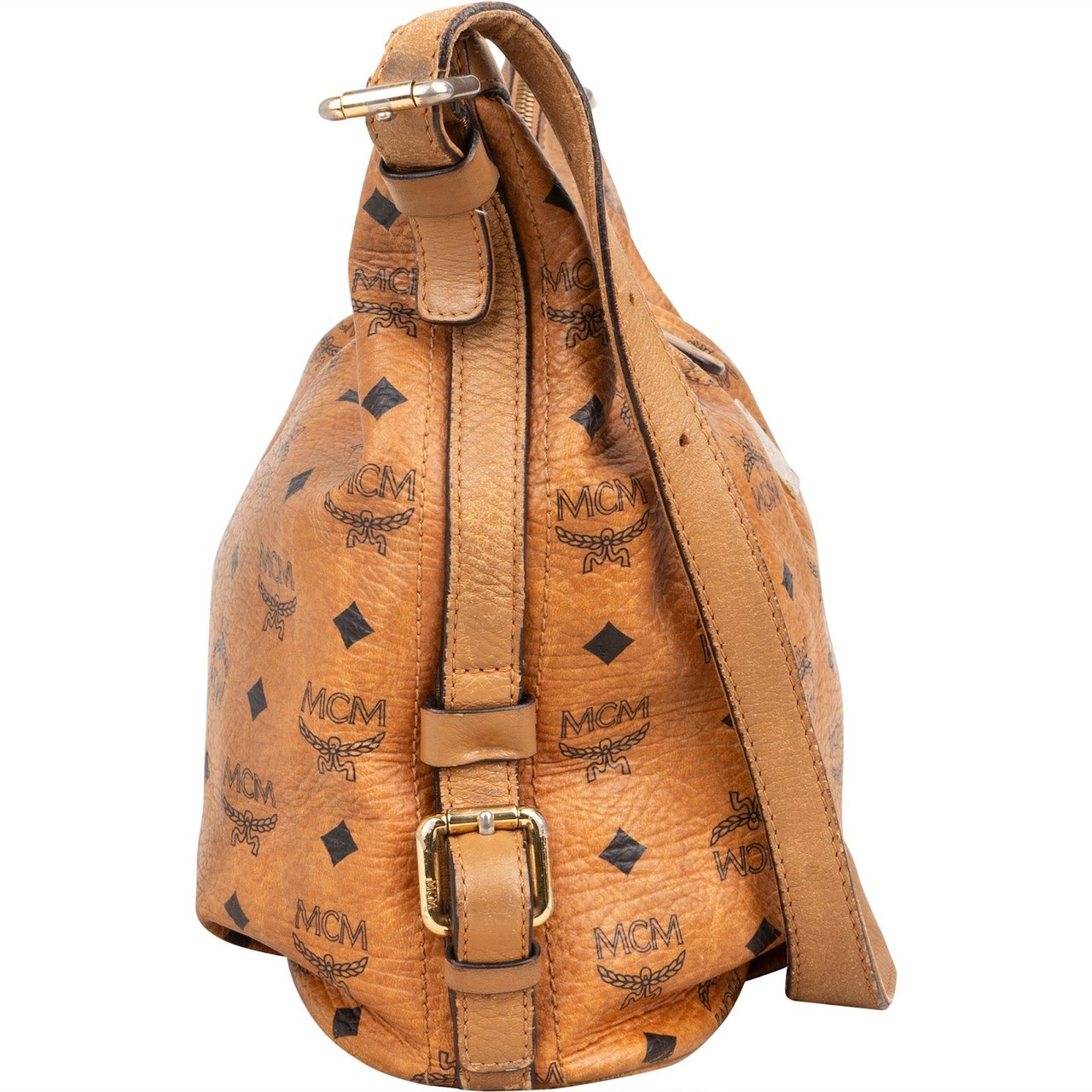 MCM MCM Monogram Visetos Hobo Crossbody Bag Bruin
