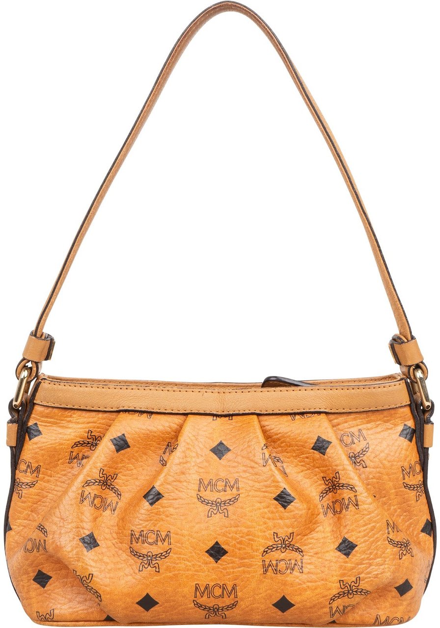 MCM MCM Monogram Visetos Baguette Shoulder Handbag Bruin