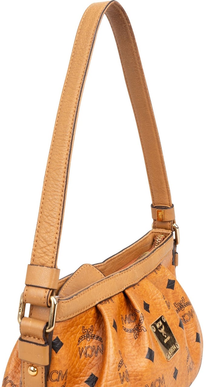 MCM MCM Monogram Visetos Baguette Shoulder Handbag Bruin