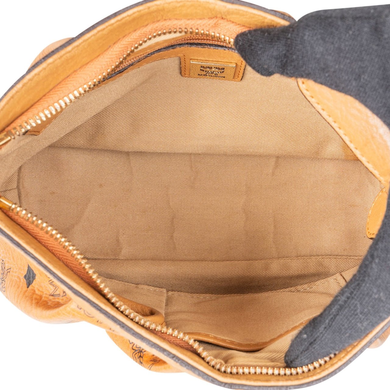 MCM MCM Monogram Visetos Baguette Shoulder Handbag Bruin