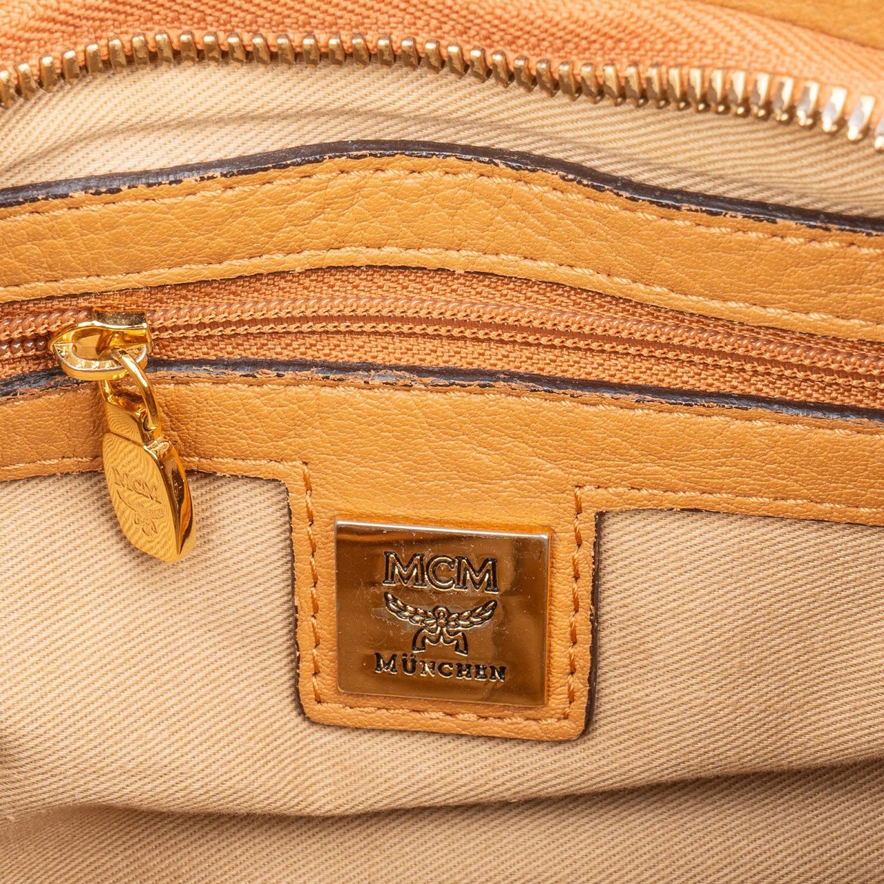 MCM MCM Monogram Visetos Baguette Shoulder Handbag Bruin