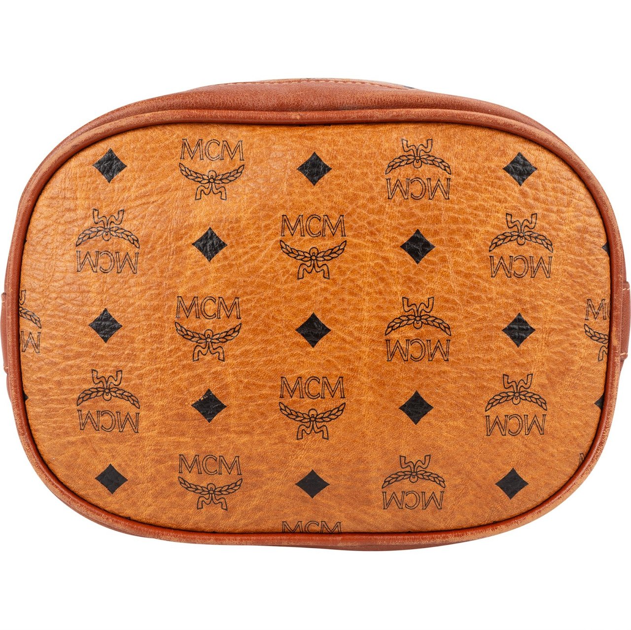 MCM MCM Monogram Visetos Drawstring Bucket Crossbody Bag Bruin