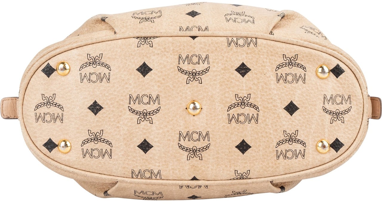 MCM MCM Monogram Visetos Hobo Shoulder Crossbody Bag Beige