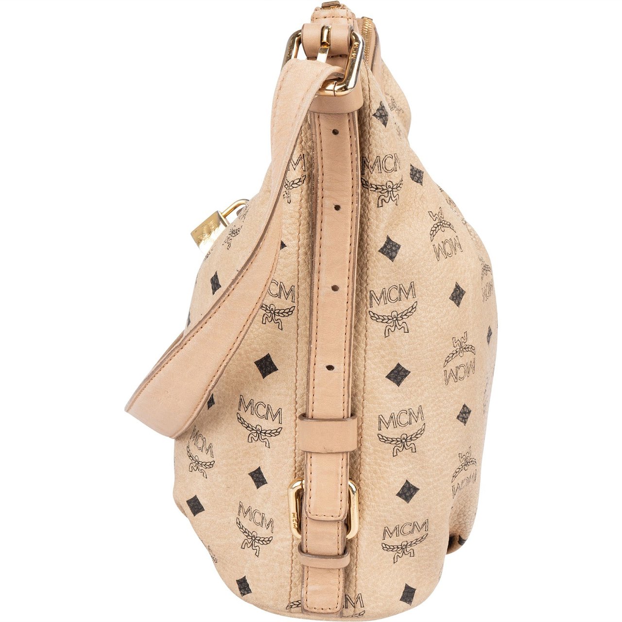 MCM MCM Monogram Visetos Hobo Shoulder Crossbody Bag Beige