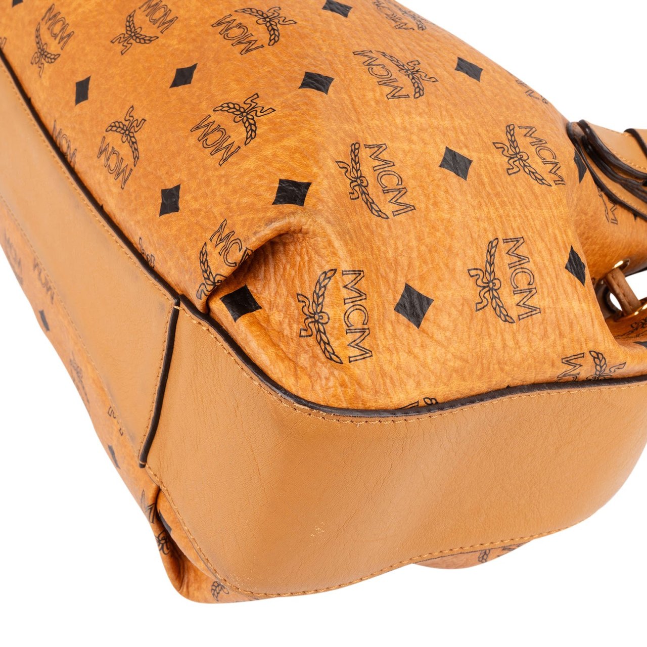 MCM MCM Monogram Visetos Dessau Drawstring Bucket Handbag Bruin