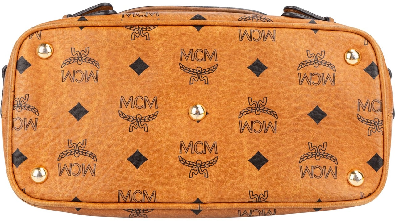 MCM Monogram Visetos Saddle Shoulder Bag Bruin