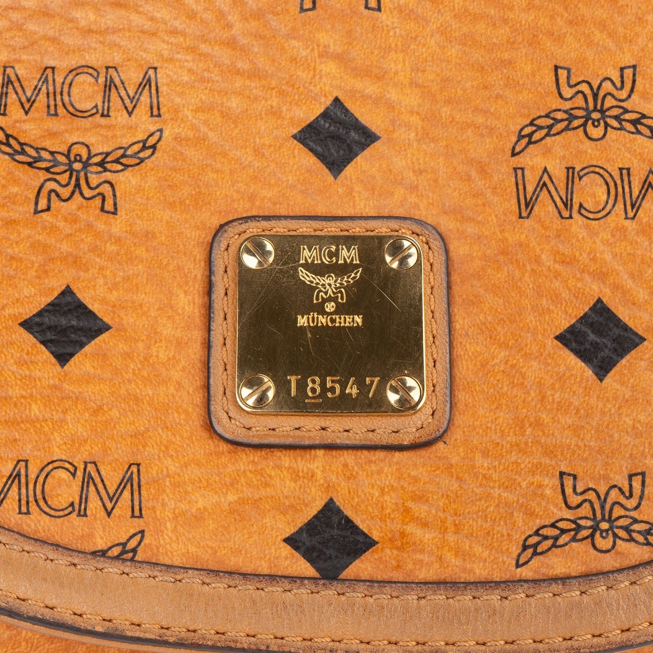 MCM Monogram Visetos Saddle Shoulder Bag Bruin
