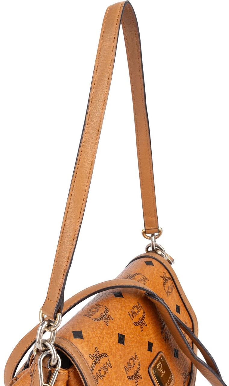 MCM Monogram Visetos Saddle Shoulder Bag Bruin