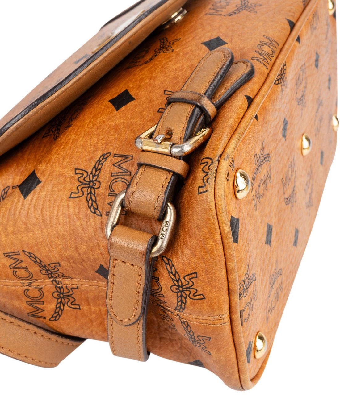 MCM Monogram Visetos Saddle Shoulder Bag Bruin