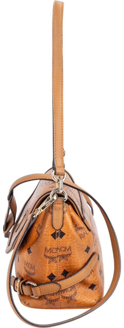 MCM Monogram Visetos Saddle Shoulder Bag Bruin