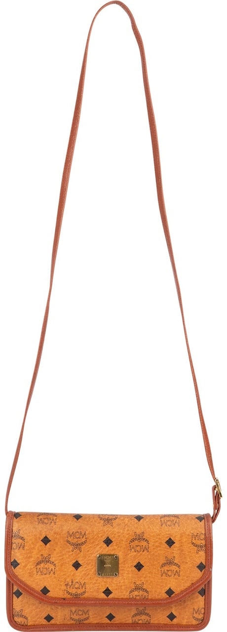 MCM MCM Monogram Visetos Flap Crossbody Bag Bruin