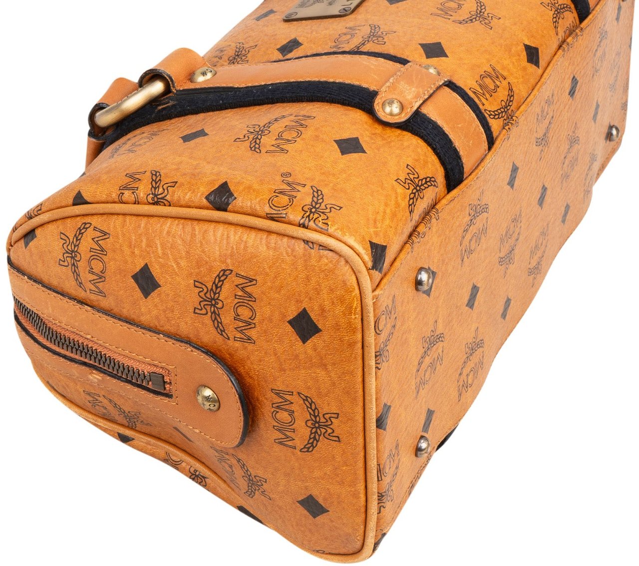 MCM MCM Monogram Visetos Boston Handbag Bruin