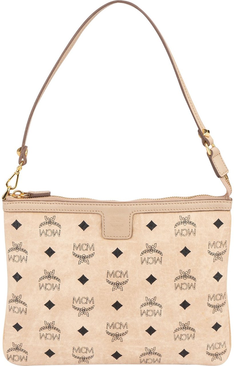 MCM MCM Monogram Visetos Pouch Shoulder Bag Beige