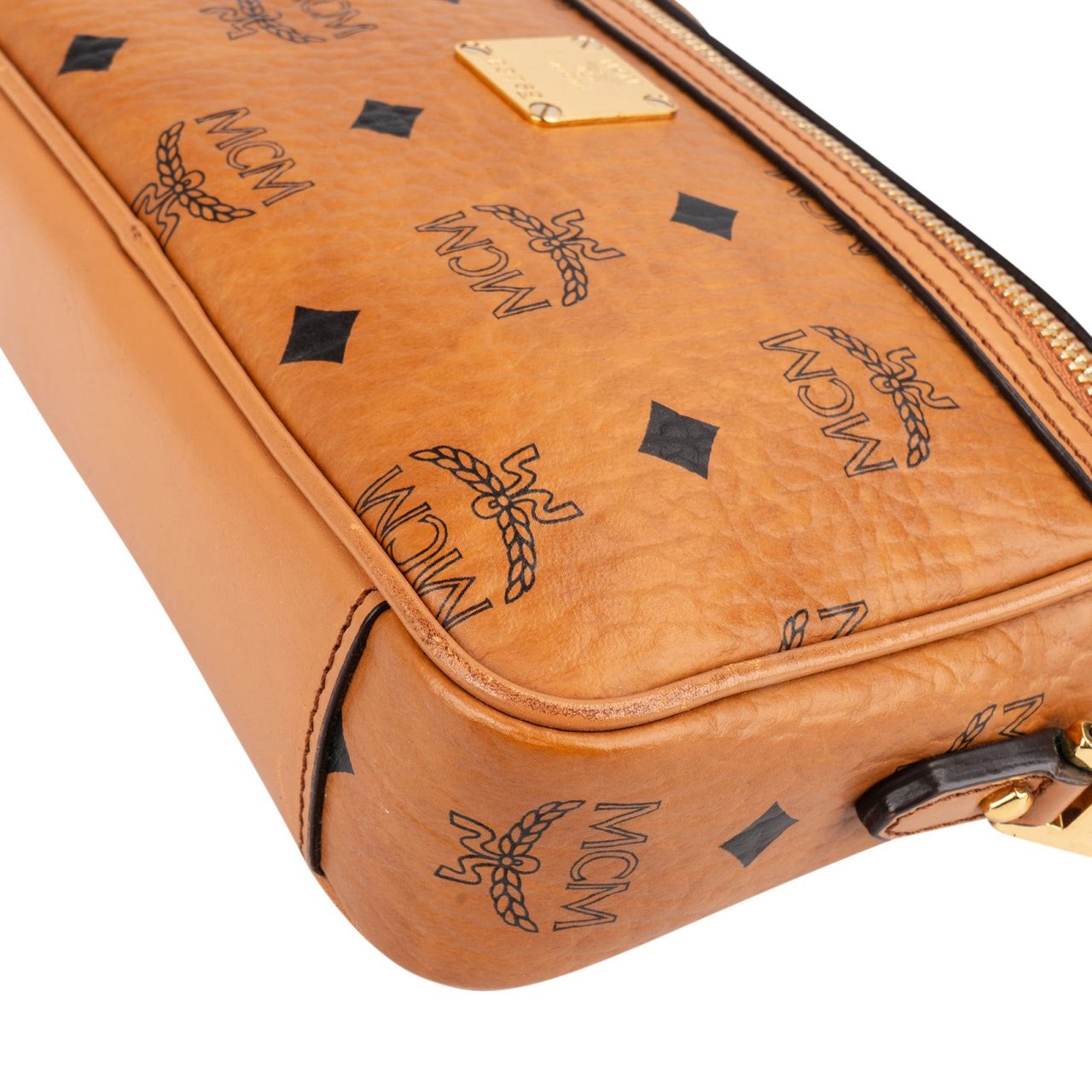 MCM MCM Monogram Visetos Camera Crossbody Bag Bruin