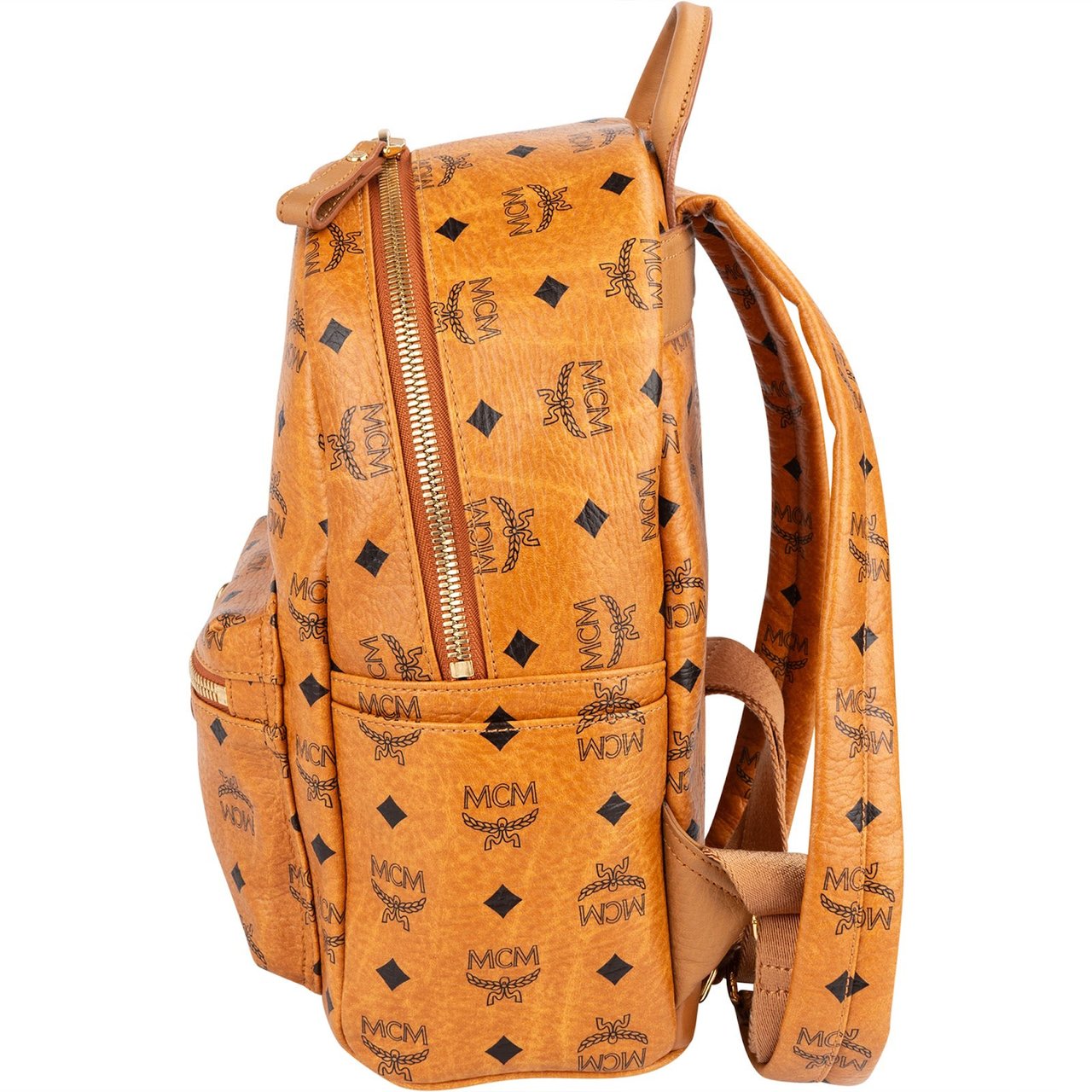 MCM Monogram Visetos Stark Studded Small Backpack Bruin