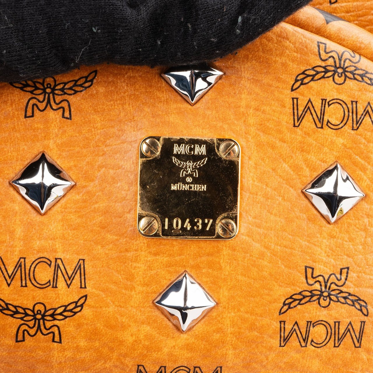 MCM Monogram Visetos Stark Studded Small Backpack Bruin