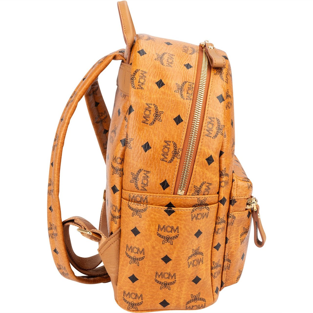 MCM Monogram Visetos Stark Studded Small Backpack Bruin