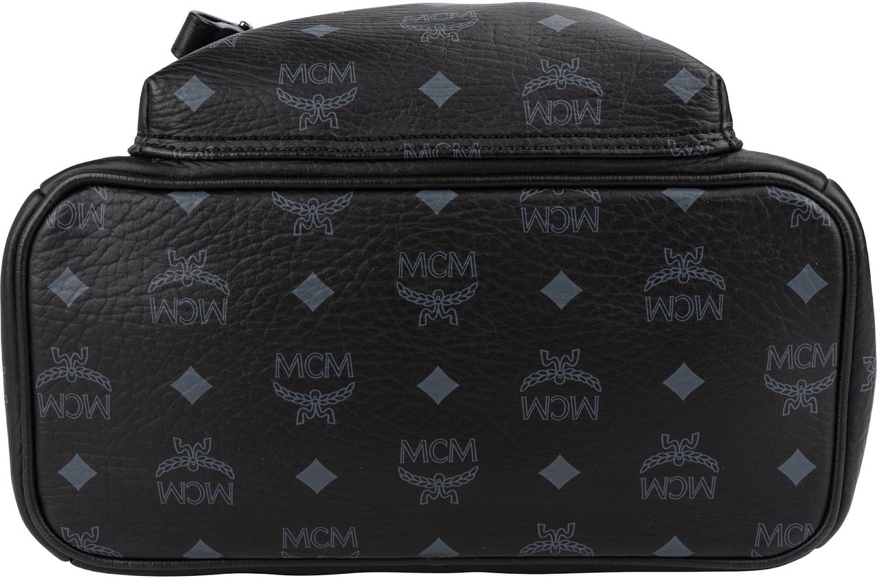 MCM Monogram Visetos Stark Side Studs Small Backpack Zwart
