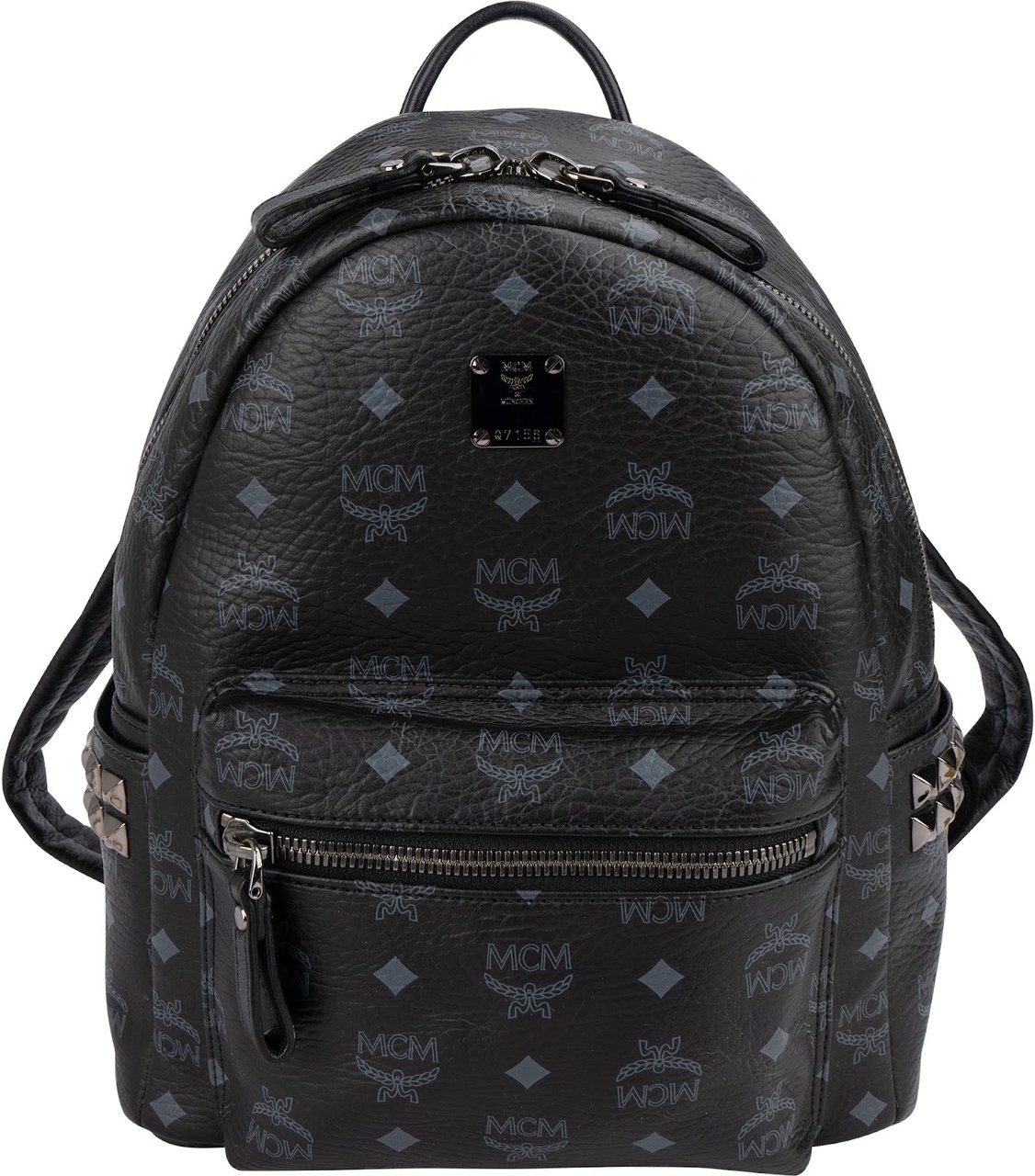 MCM Monogram Visetos Stark Side Studs Small Backpack Zwart