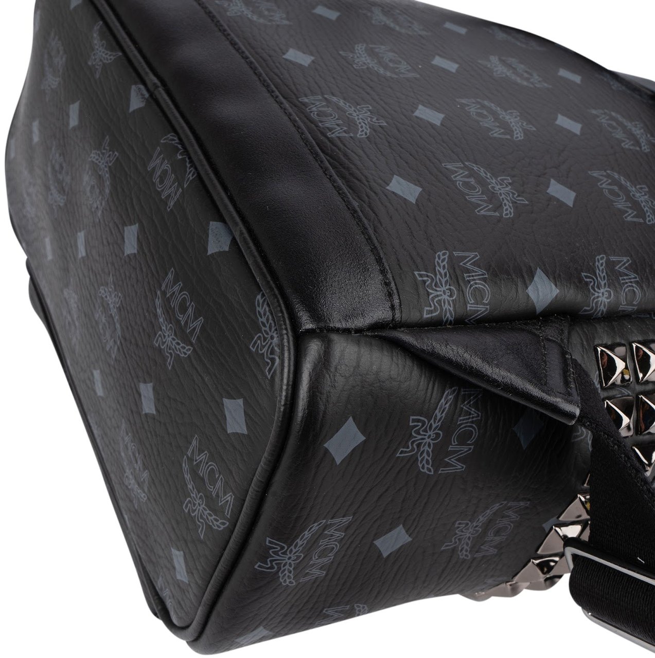 MCM Monogram Visetos Stark Side Studs Small Backpack Zwart