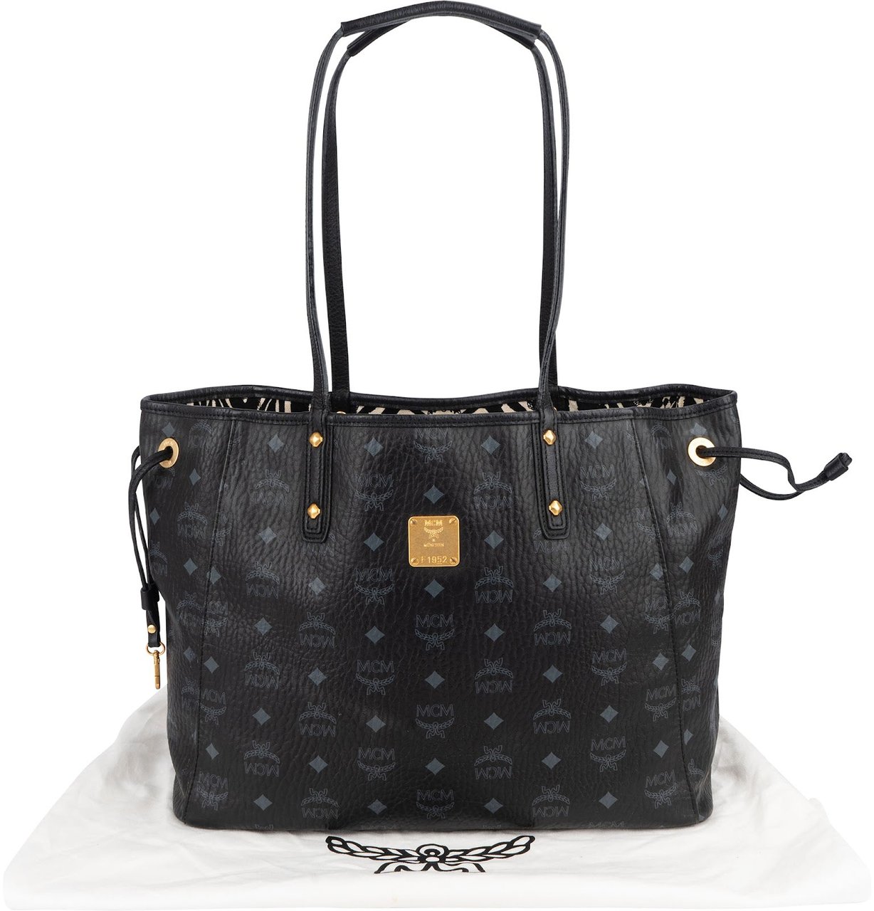 MCM MCM Monogram Visetos Liz Reversible Shopper Shoulder Bag Zwart