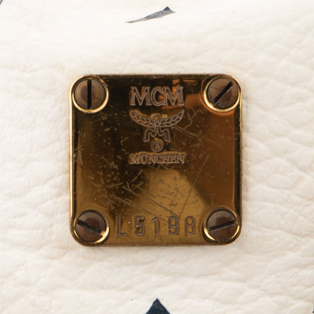 MCM MCM White Visetos Monogram Boston Handbag Divers