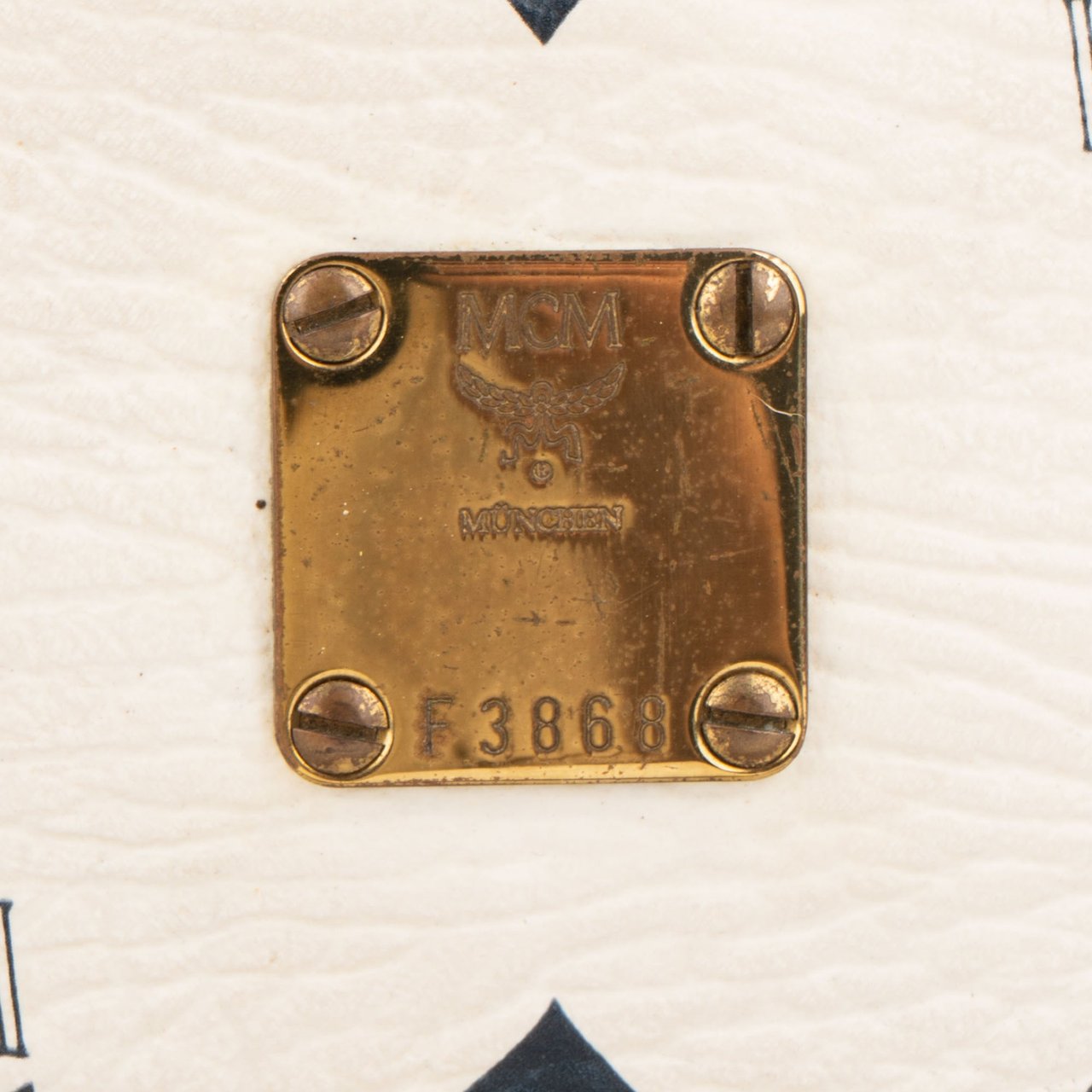 MCM MCM White Visetos Monogram Boston Handbag Divers