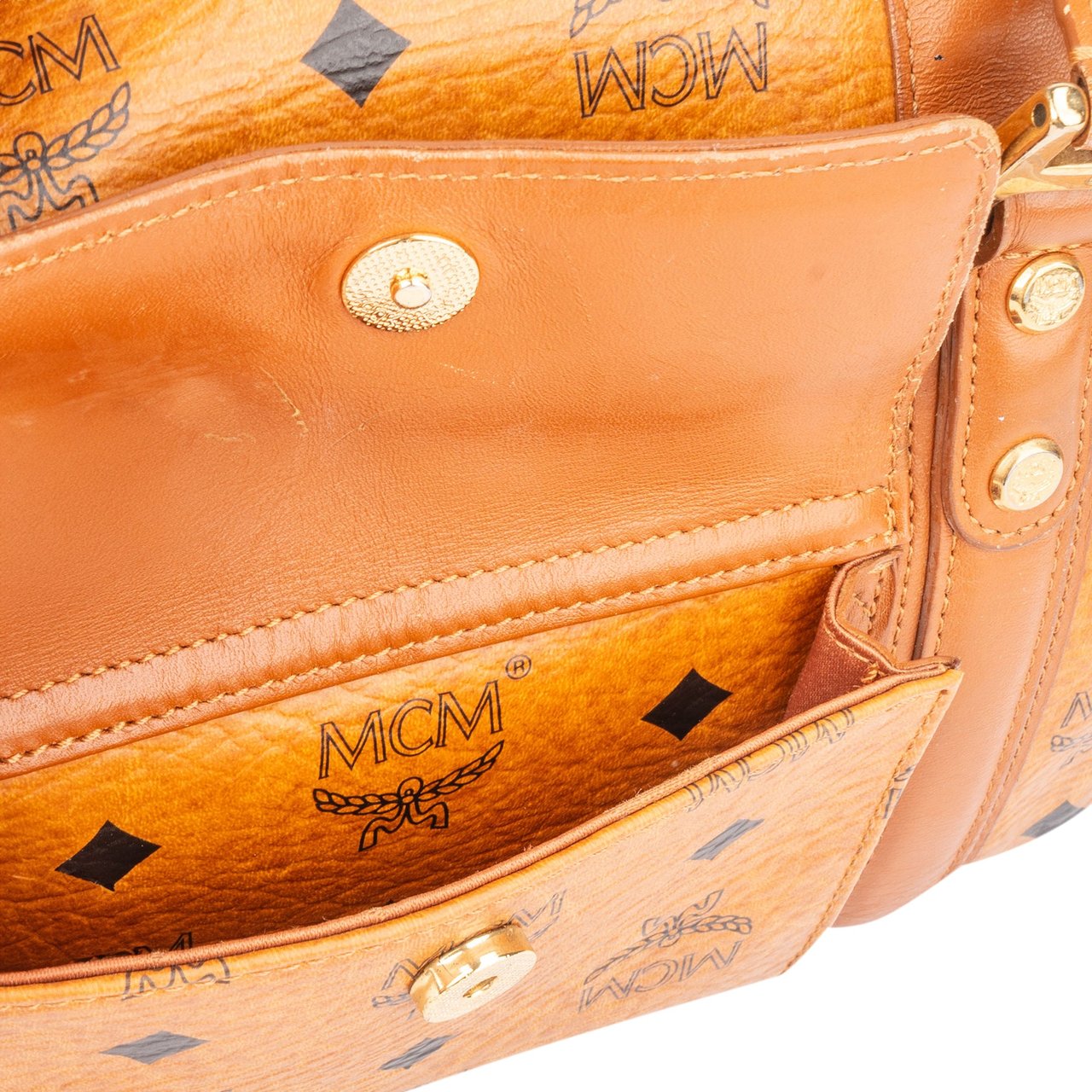 MCM MCM Visetos Monogram Boston Handbag Divers