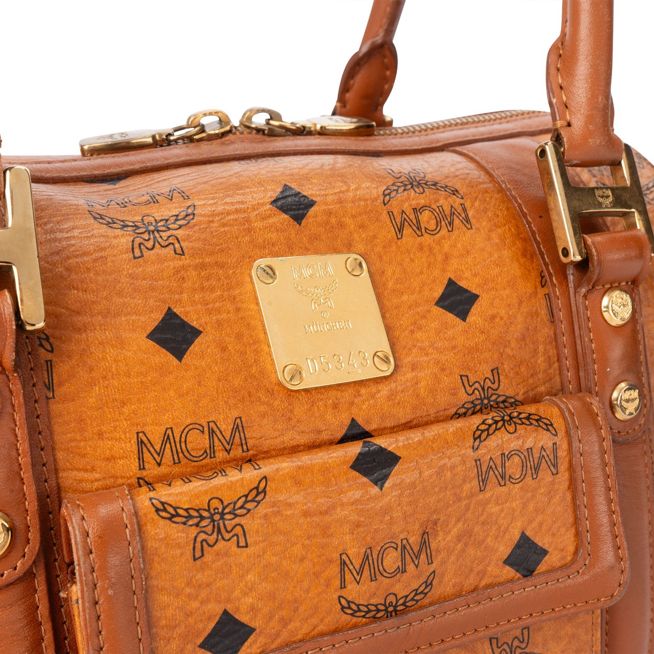MCM MCM Visetos Monogram Boston Handbag Divers