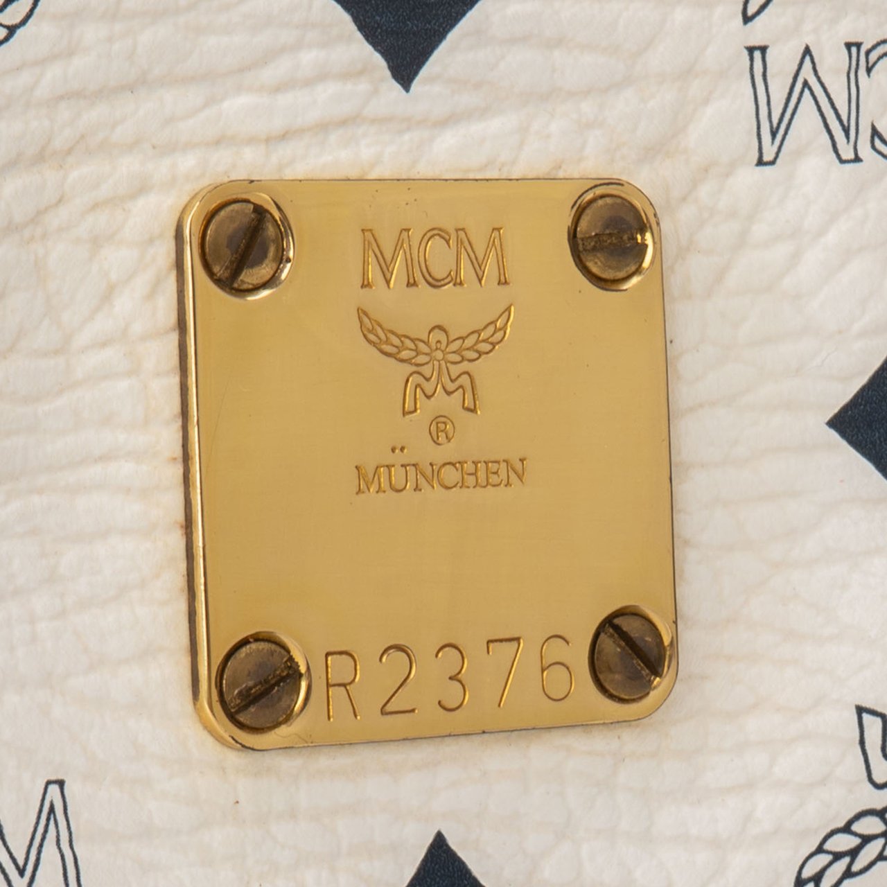 MCM MCM White Visetos Monogram Shoulder Bag Divers