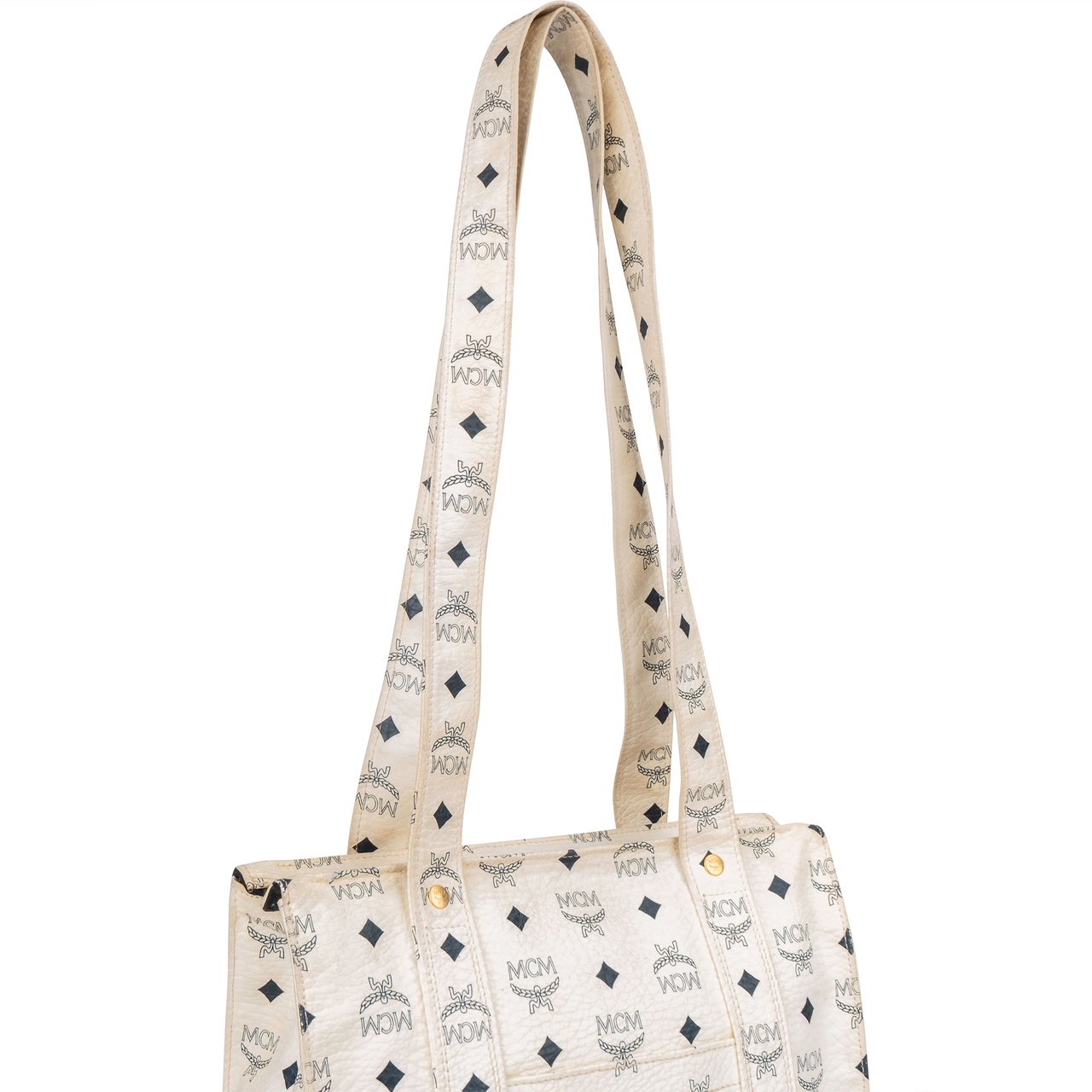 MCM MCM White Visetos Monogram Shoulder Bag Divers
