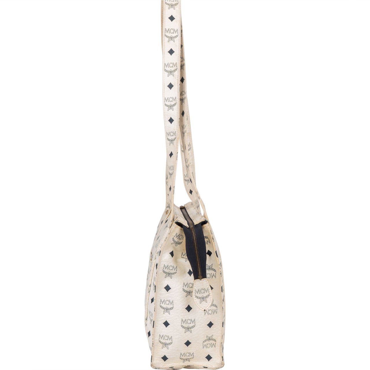 MCM MCM White Visetos Monogram Shoulder Bag Divers