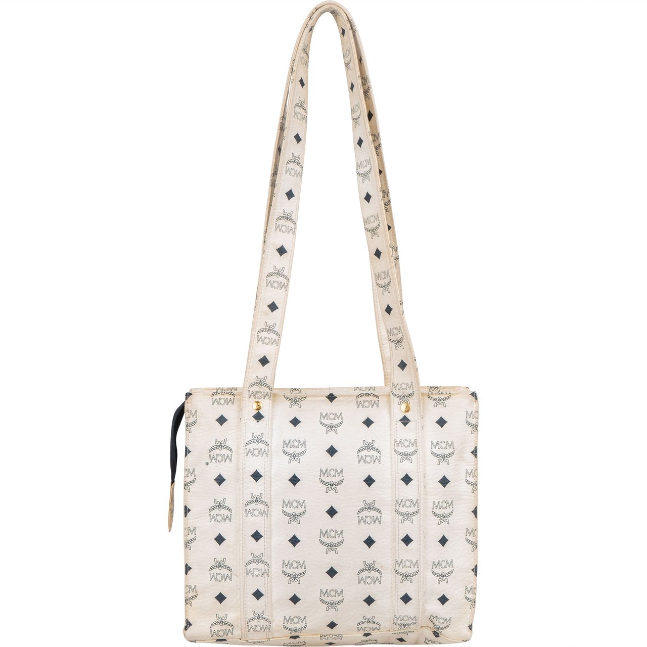 MCM MCM White Visetos Monogram Shoulder Bag Divers