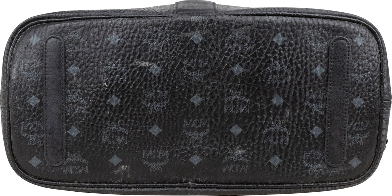 MCM MCM Monogram Visetos Liz Shopper Tote Shoulder Bag Zwart