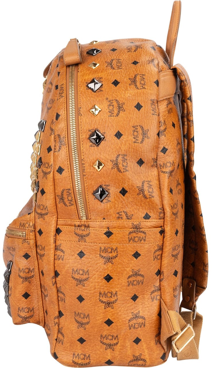 MCM MCM Monogram Stark Studded Visetos Large Backpack Bruin