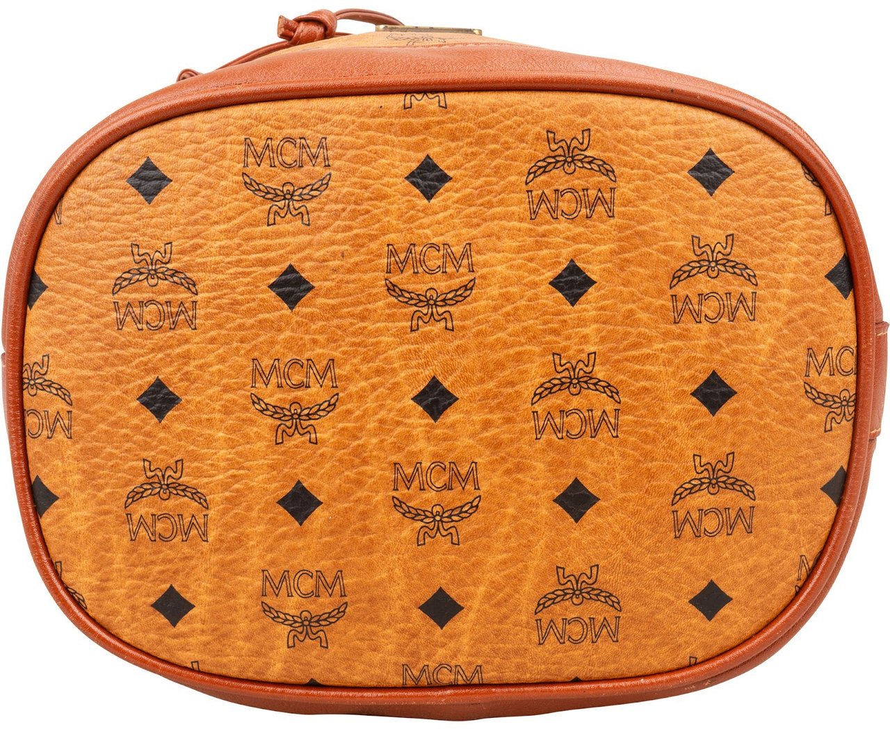 MCM MCM Monogram Visetos Drawstring Bucket Crossbody Bag Bruin