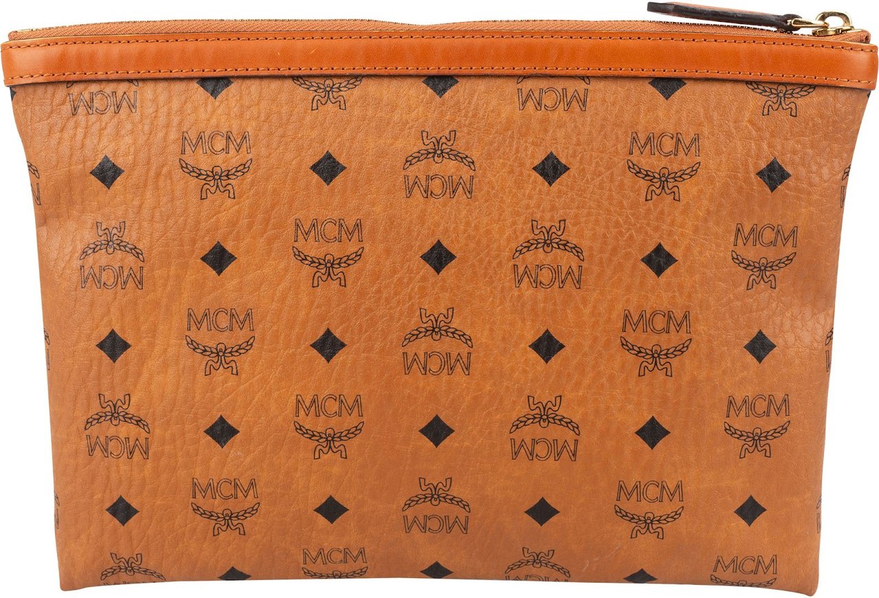 MCM MCM Monogram Heritage Visetos Clutch Bruin