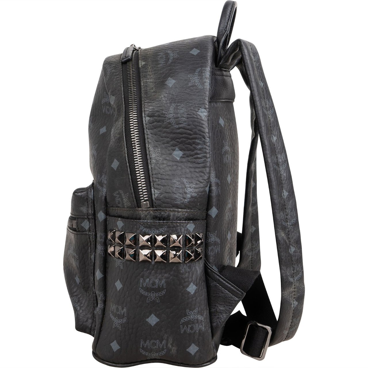 MCM Monogram Visetos Stark Side Studs Mini Backpack Zwart