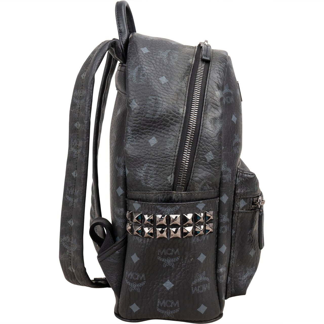 MCM Monogram Visetos Stark Side Studs Mini Backpack Zwart