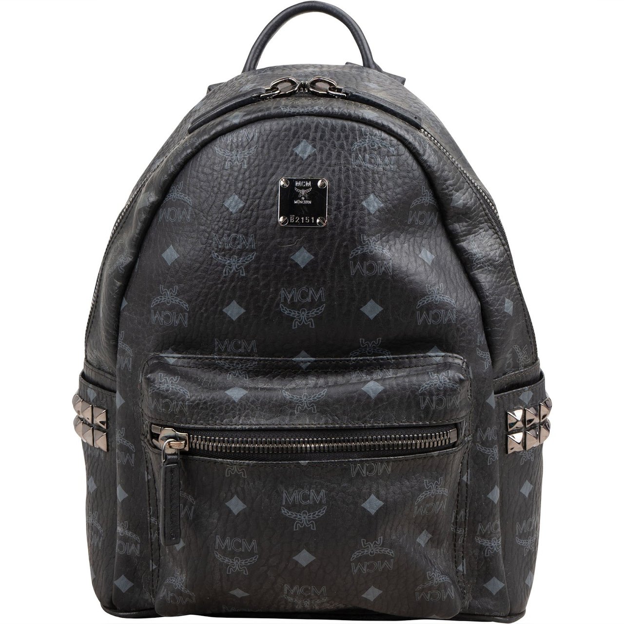 MCM Monogram Visetos Stark Side Studs Mini Backpack Zwart