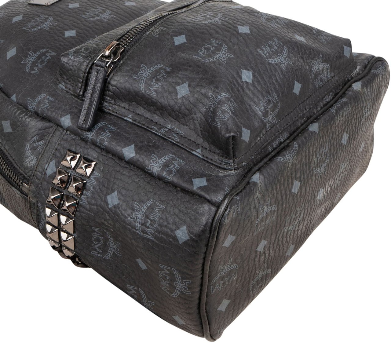 MCM Monogram Visetos Stark Side Studs Mini Backpack Zwart