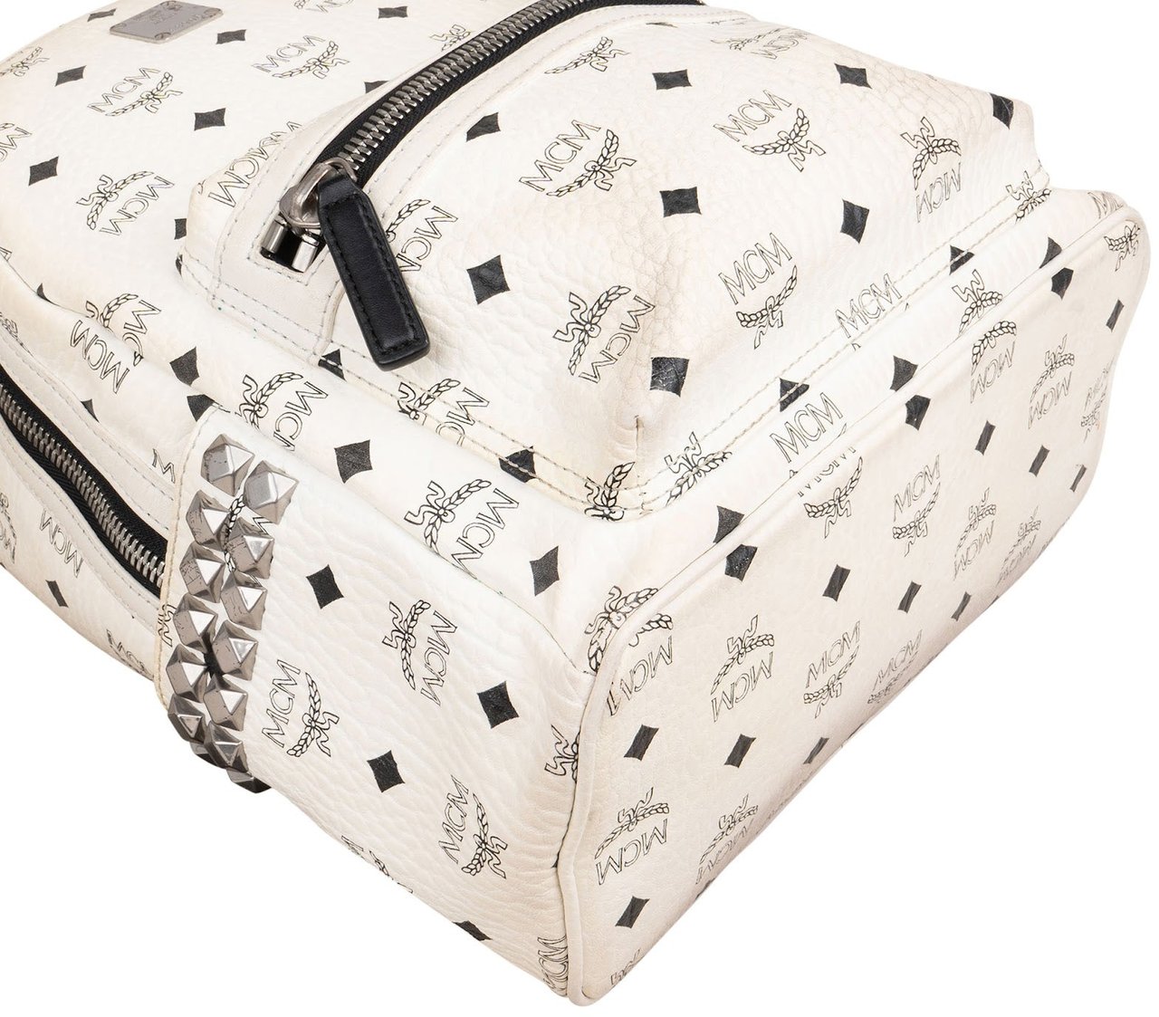 MCM Monogram Visetos Stark Side Studs Backpack Wit