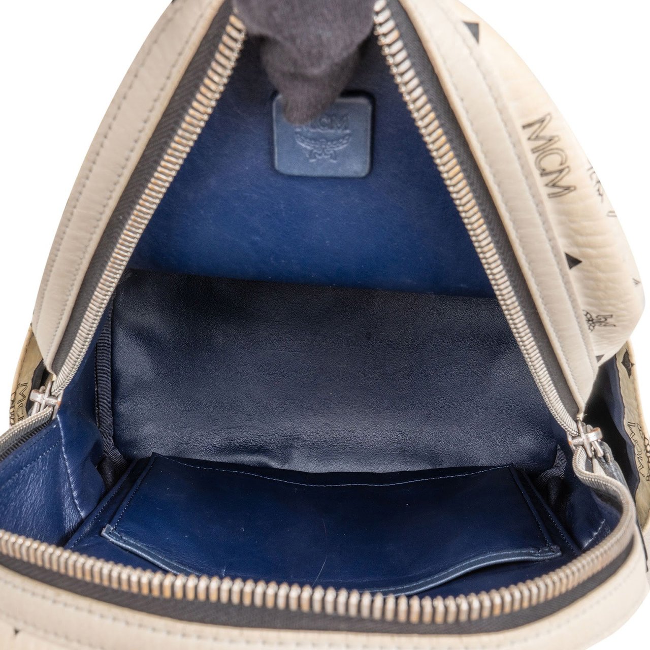 MCM Monogram Visetos Stark Side Studs Backpack Wit