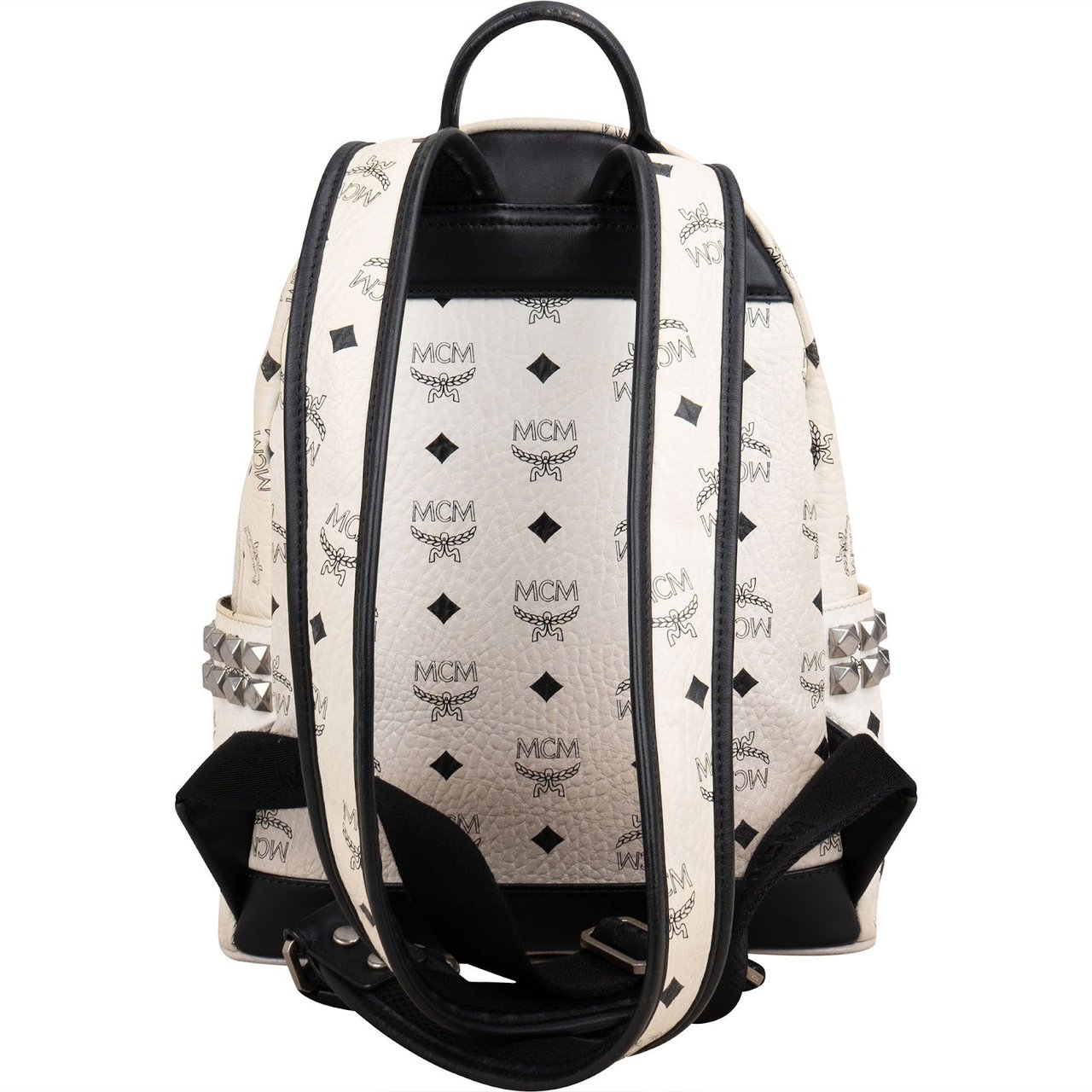 MCM Monogram Visetos Stark Side Studs Backpack Wit