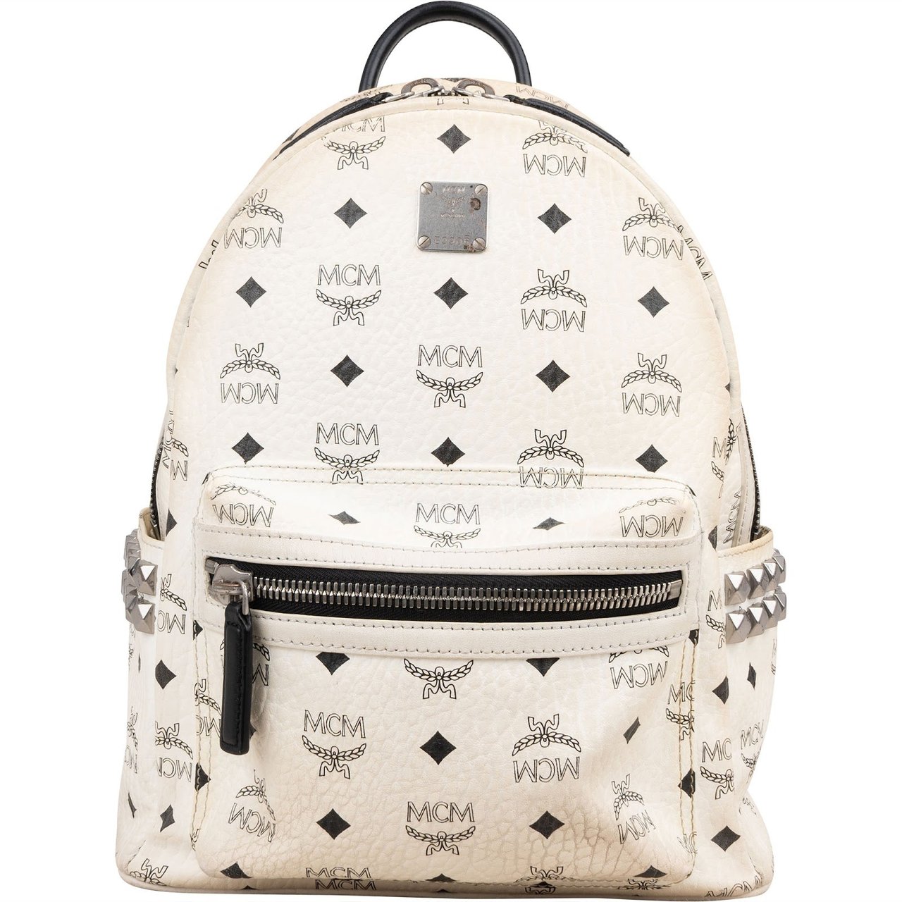 MCM Monogram Visetos Stark Side Studs Backpack Wit