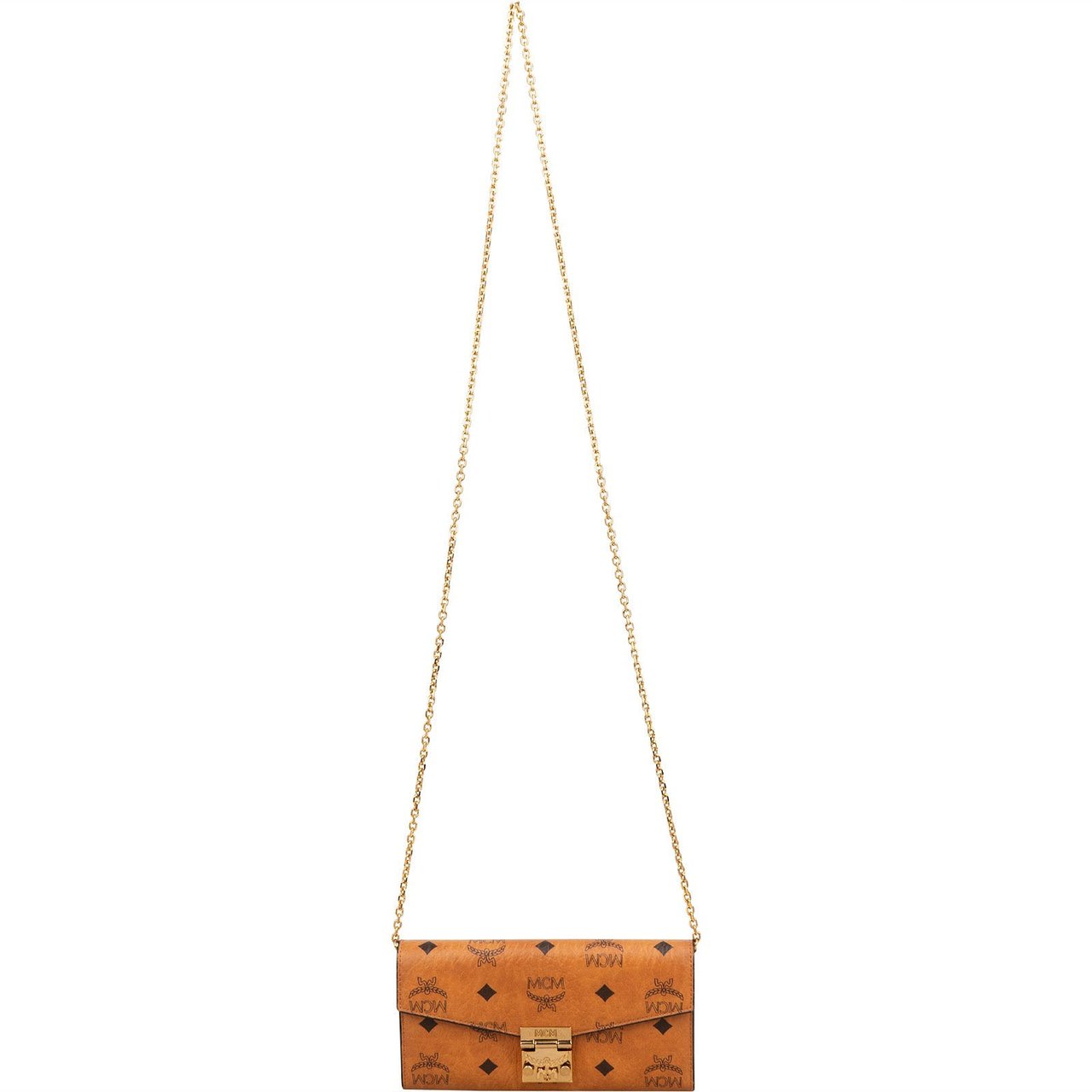 MCM Monogram Visetos Patricia Wallet On Chain Crossbody Bag Bruin