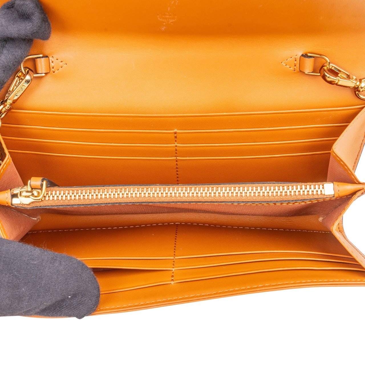 MCM Monogram Visetos Patricia Wallet On Chain Crossbody Bag Bruin