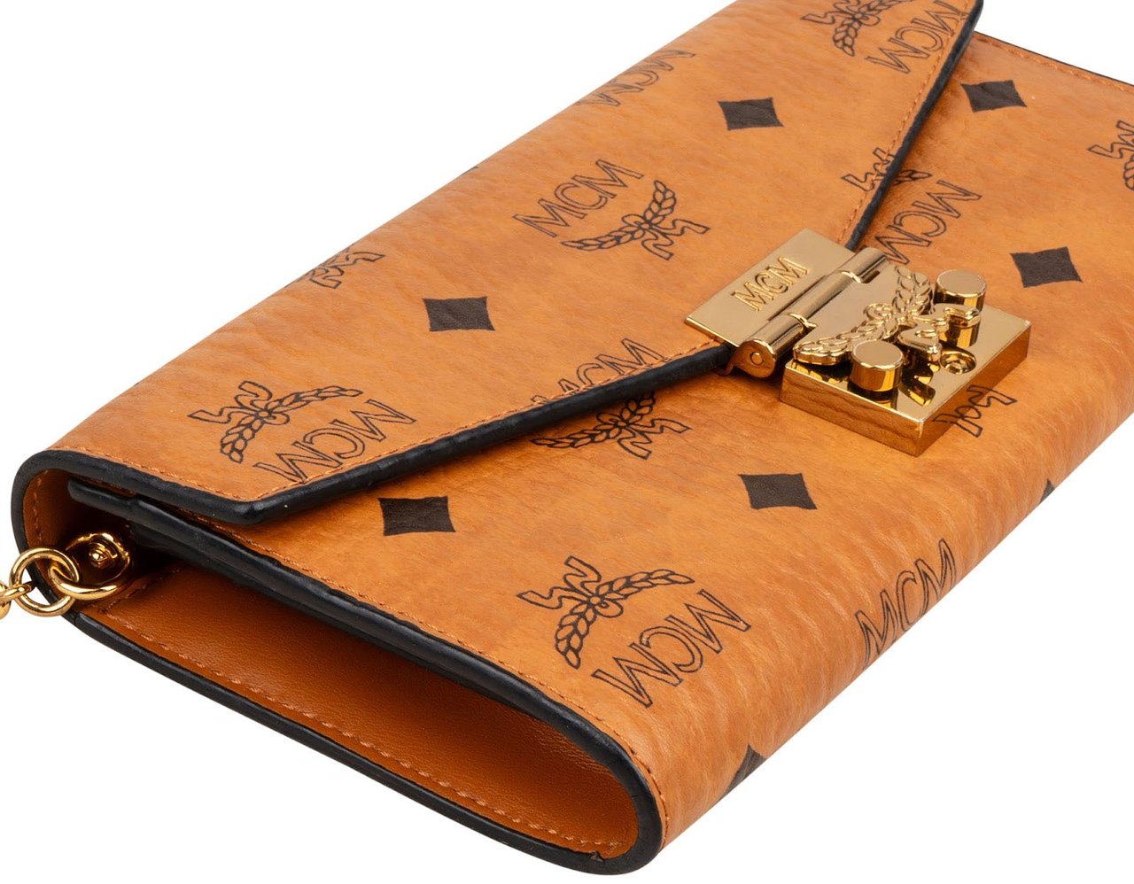 MCM Monogram Visetos Patricia Wallet On Chain Crossbody Bag Bruin