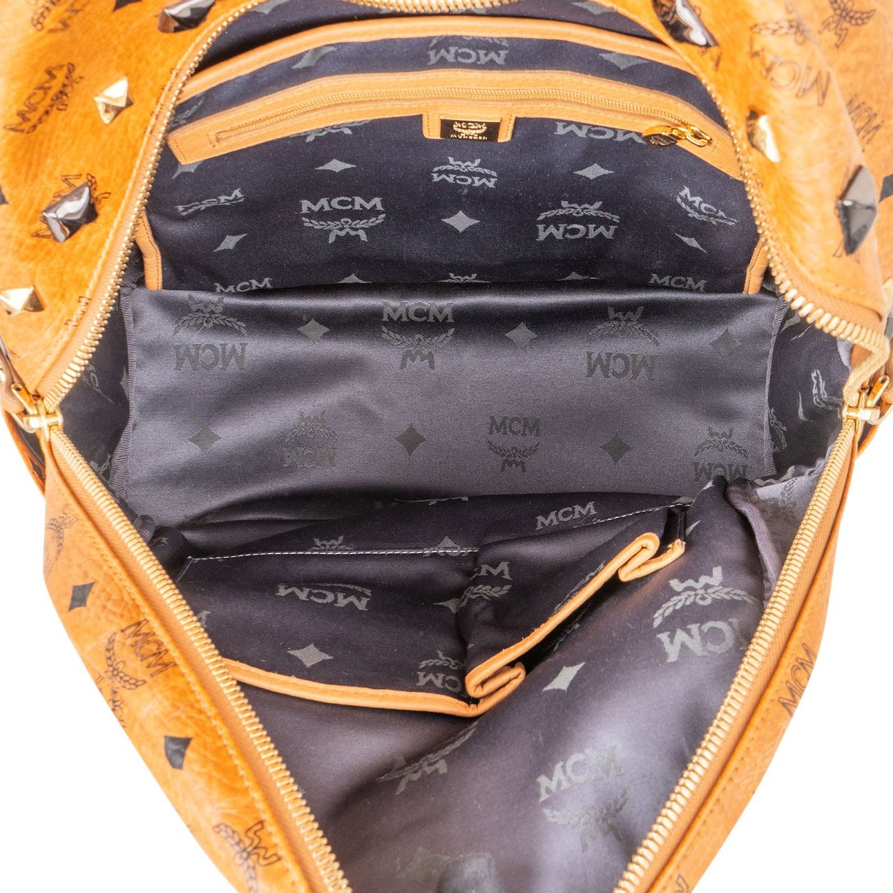 MCM MCM Monogram Visetos Stark Studded Backpack Bruin