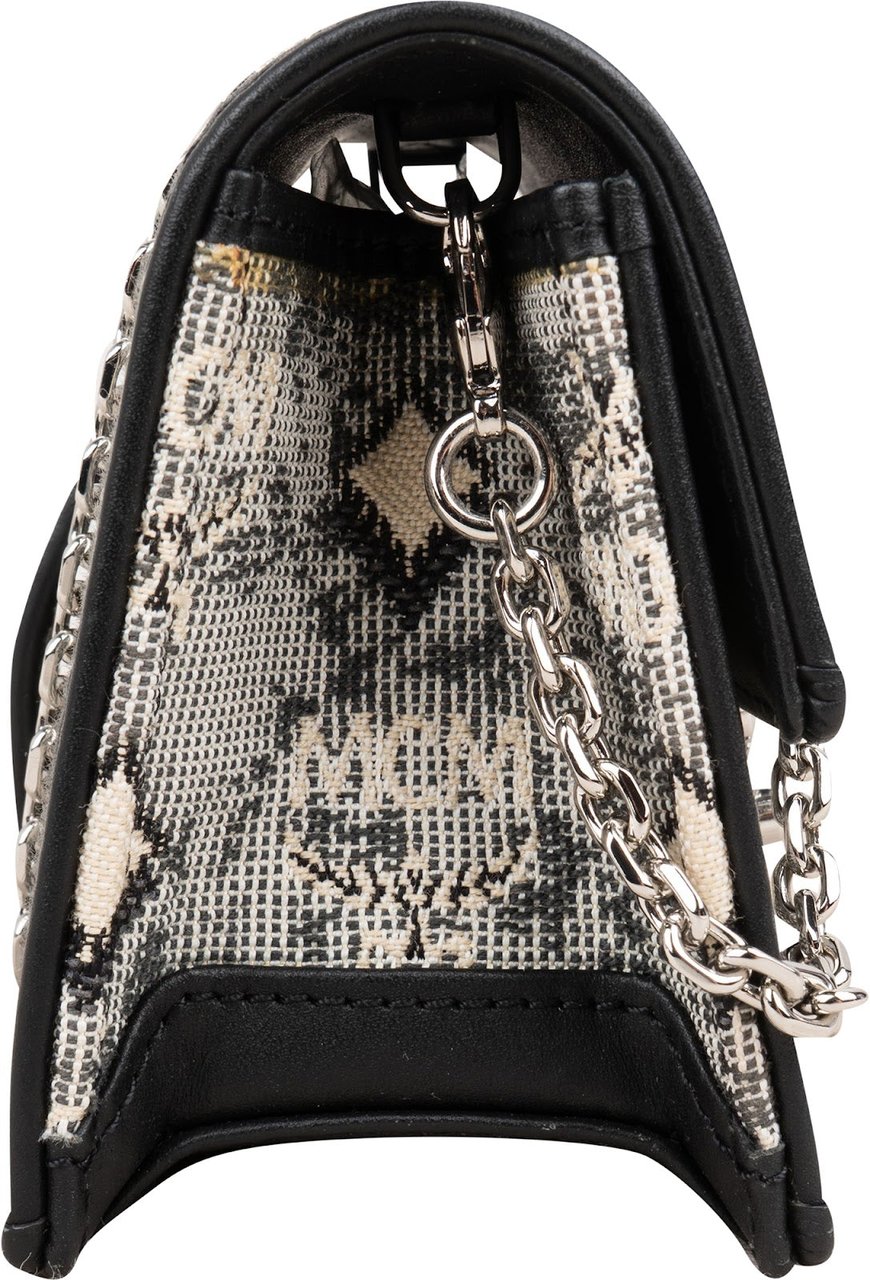 MCM Visetos Monogram Jacquard Patricia Micro Crossbody Bag Zwart